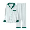 thumbnail image 1 of Kelon Matching Christmas Pajamas, Long Sleeve Satin Button Down Sleepwear, Holiday Pjs for Couples, 1 of 9