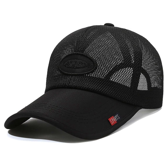 Kelon Men Long Brim Mesh Baseball Cap, Breathable Peaked Hat, Outdoor Sun Protection Headwear, One Size Visors