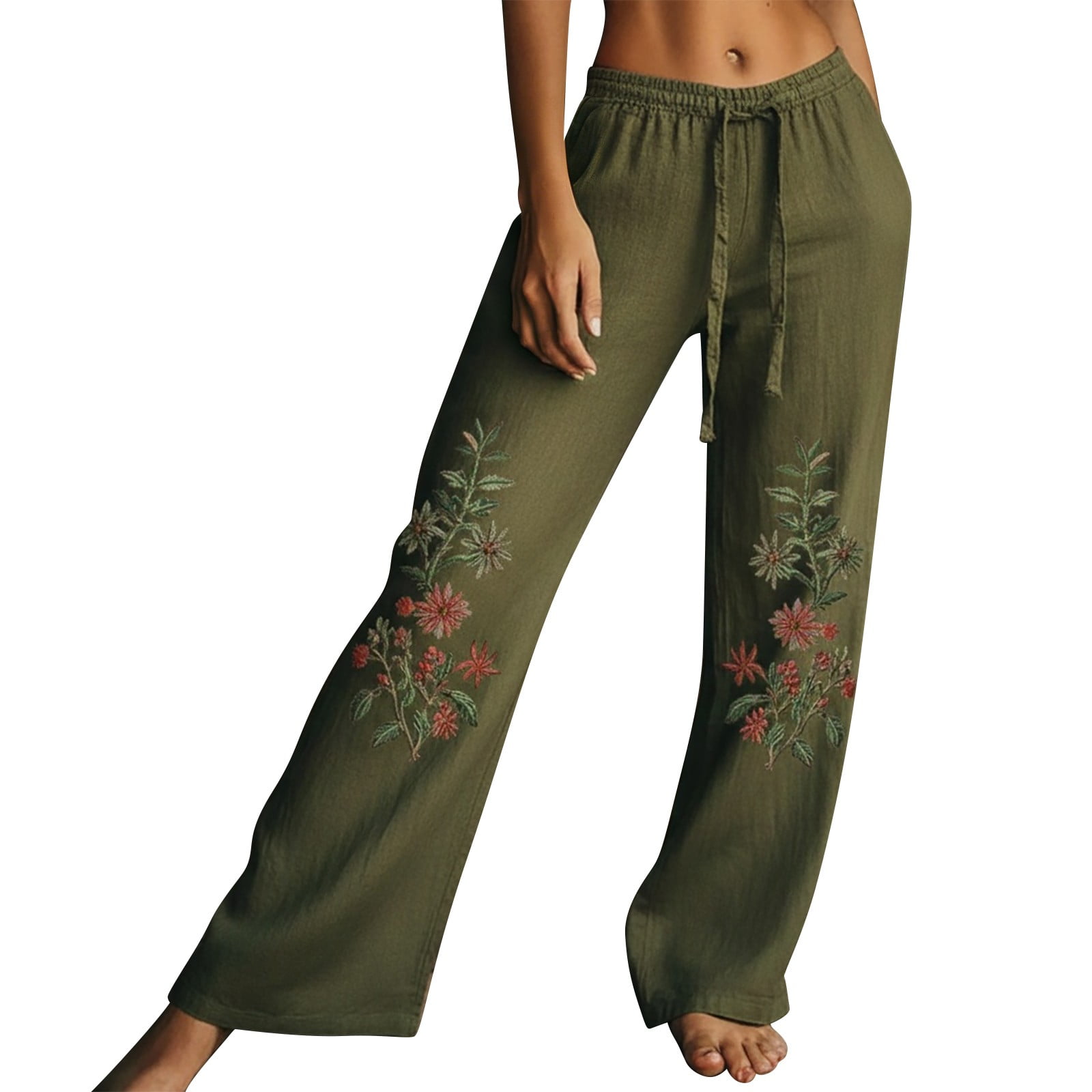 Kelon Plus Size Pants, Women's Wide Leg Palazzo Pants 2026 Summer Boho ...