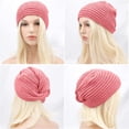 thumbnail image 1 of Kelon Reversible Beaded Braid Turban, Ruffle Satin Lined Hair Bonnet, Adjustable Sleep Cap, One Size Bomber Hats, 1 of 5