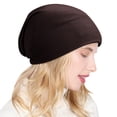 thumbnail image 1 of Kelon Ribbed Knit Toboggan Cap, Soft Stretchy Lightweight Winter Beanie for Men Women Daily Wear, One Size Bomber Hats, 1 of 3