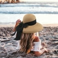 thumbnail image 1 of Kelon Ruffle Crochet Sun Hat, Elegant Wide Brim Beach Cap, Lightweight Summer Outdoor Headwear, One Size Baseball Caps, 1 of 7