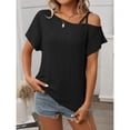 thumbnail image 1 of Kelon Short Sleeve Blouses for Women Crew Neck Business Casual Office Top Summer Spring Clothes, XL, 1 of 9