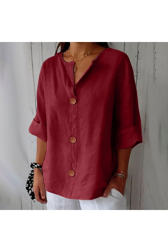 Short Sleeve Blouses for Women V Neck Boho Tops Blouses Business Casual Outfits Summer Outfits 2026 Fashion Clothing Blouses, XL