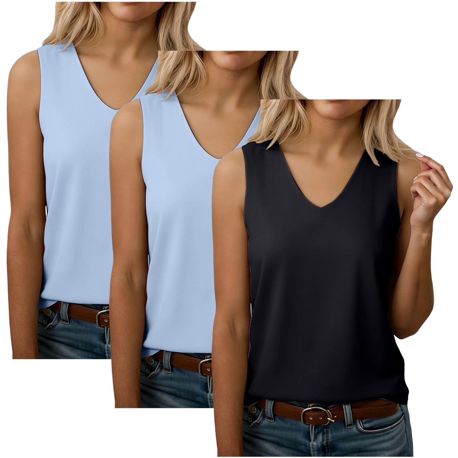 Tops Out Less Kelon Sleeveless Tops for Women V Neck Going Out Clothes Outfits 2026 ...