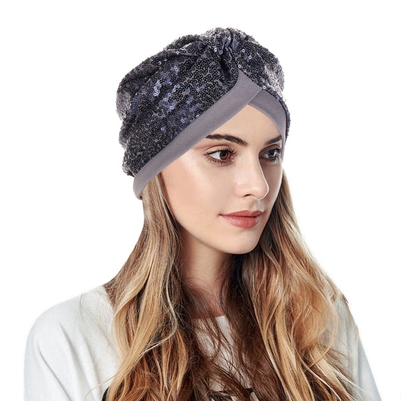 Kelon Solid Big Flower Turban Hat, Slouchy Head Cap, Breathable Muslim Style Headwear, One Size Baseball Caps