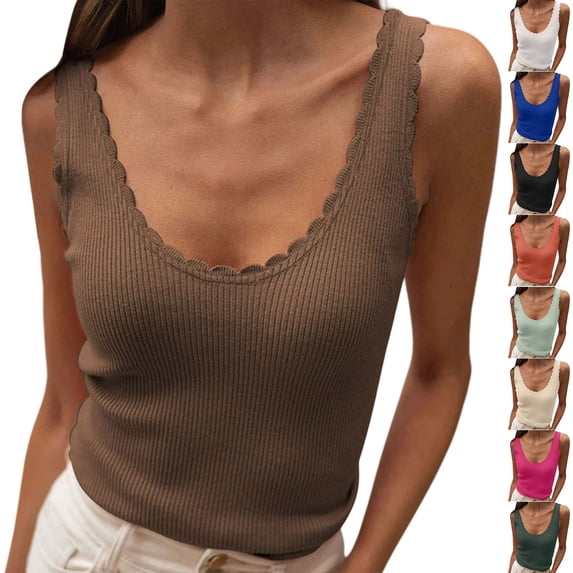Cooling Shirts for Women Kelon Tank Tops for Women Crew Neck Fashion Beach Vacation Clothes Business Casual Outfit, XL