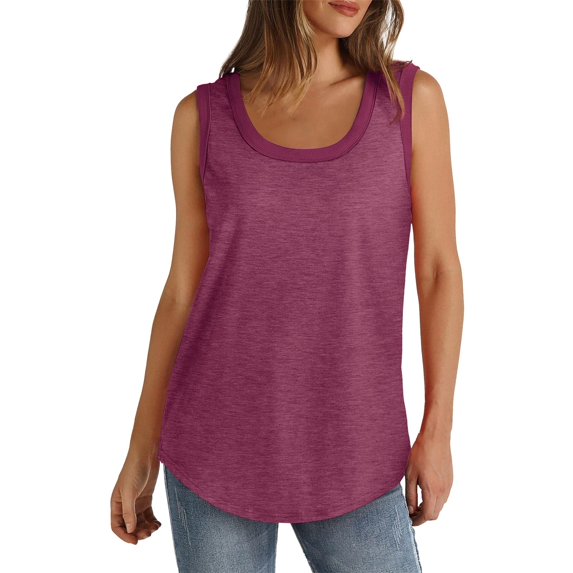 Womens Workout Clothes Kelon Tank Tops for Women Crew Neck Fashion Boho Clothes Dressy Casual Trendy Clothes, S