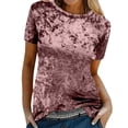 thumbnail image 1 of Kelon Tops for Women Short Sleeve Shirts Cowl Neck Velvet Summer Outfits 2026 Fashion Clothing Blouses, S, 1 of 8