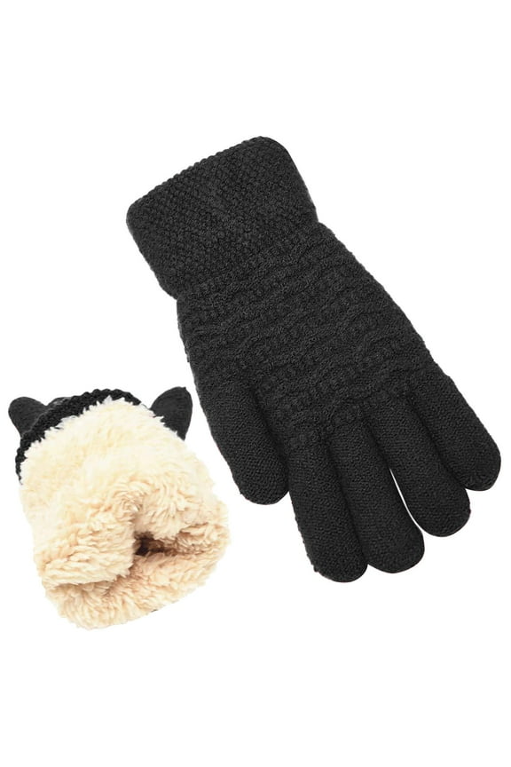 Under $5 Women's Winter Warm Touch Screen Gloves Womens Thermal Cable Knit Wool Fleece Lined Glove for Cold Weather