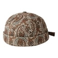 thumbnail image 1 of Kelon Unisex Cashew Flower Brimless Hat, Retro Yuppie Pumpkin Cold Cap, Autumn Winter Warm Casual Headwear, One Size Sun Hats, 1 of 4