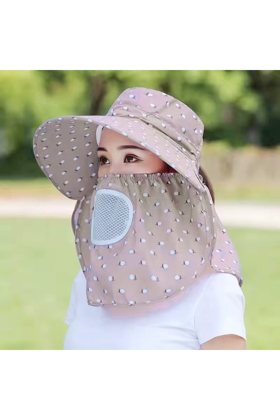Unisex Foldable Wide Brim Sun Hat, UV Protection Detachable Visor with Face Cover & Neck Flap, Breathable Removable Shield Cap, Outdoor Bucket Headwear for Fishing Hiking Garden Sports