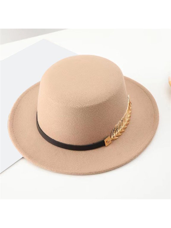Unisex Lafite Panama Hat, Western Cowboy Jazz Cap, Wide Brim Sun Hat for Summer Travel, One Size Berets
