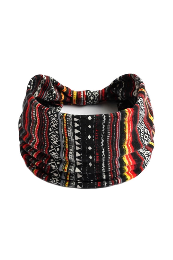 Wide Elastic Knotted Headband, Non Slip Sweat Wicking Hairband, Soft Stretch Sports Hijab for Yoga Running Workout Daily Wear, One Size Heardband