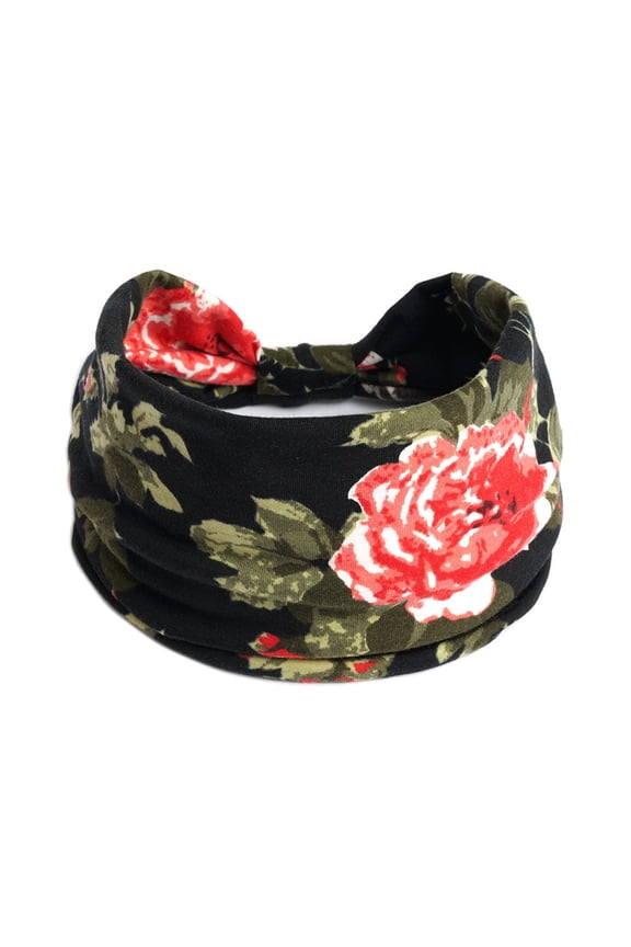 Wide Elastic Knotted Headband, Non Slip Sweat Wicking Hairband, Soft Stretch Sports Hijab for Yoga Running Workout Daily Wear, One Size Heardband