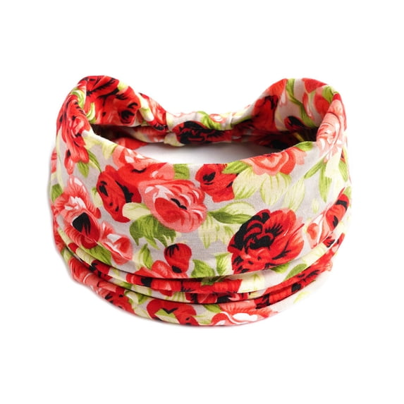 Kelon Wide Knotted Sports Headband, Non Slip Sweat Wicking Elastic Hairband, Soft Stretch Hijab Headwrap for Yoga Running Workout Daily Use, One Size Heardband