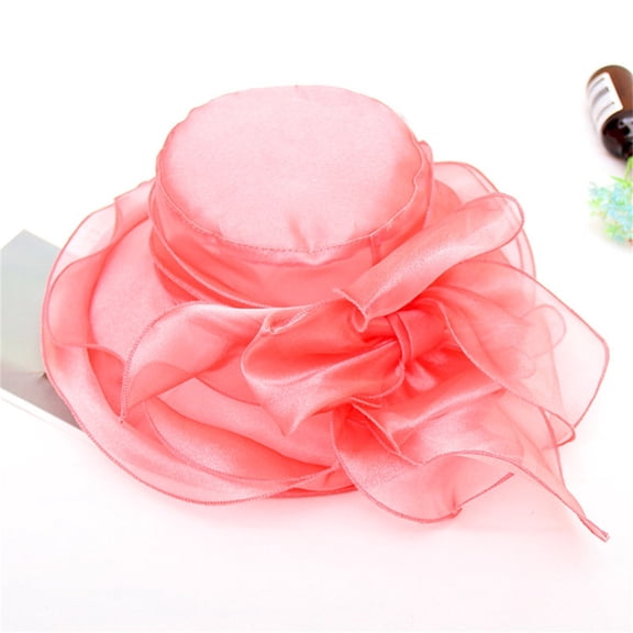 Kelon Wide Leaf Flower Summer Hat, Breathable Bridal Shower Headwear, Casual Sun Cap for Beach and Outdoor Activities, One Size Sun Hats