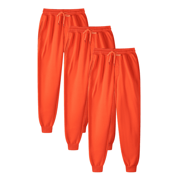 Kelon Wide Leg Sweat Pants for Womens High Waisted Baggy Sweatpants Casual Drawstring Workout Pants with Pockets Orange