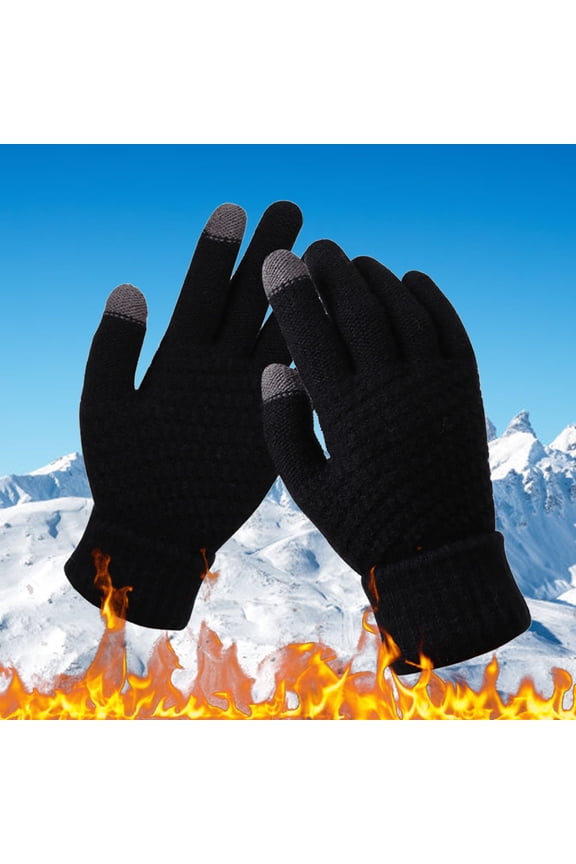 Winter Gloves for Men Women-Warm TouchScreen Cold Weather Gloves,Wool Knit Thermal Adults Gloves for Driving Texting