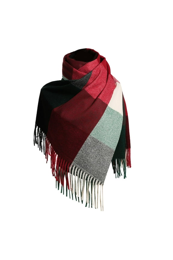 Winter Women Warm Scarf Long Shawl Large Scarves Cold Weather Thick Blanket Scarfs Colorful Plaid