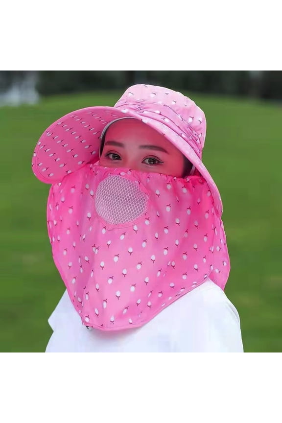 Women Detachable Flap Sun Visor Hat, Foldable Wide Brim UV Protection Cap, Removable Face & Neck Cover, Lightweight Summer Beach Outdoor Headwear, One Size Sun Hats