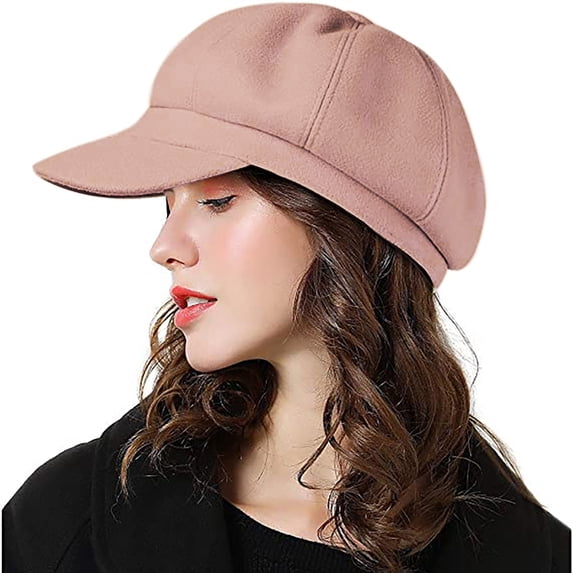 Kelon Women Vintage 8 Panels Newsboy Cap, Classic Cabbie Gatsby Hat, Fashion Ivy Beret with Visor, Casual Pageboy Paperboy Headwear, Retro Daily Fashion Accessories, M Visors