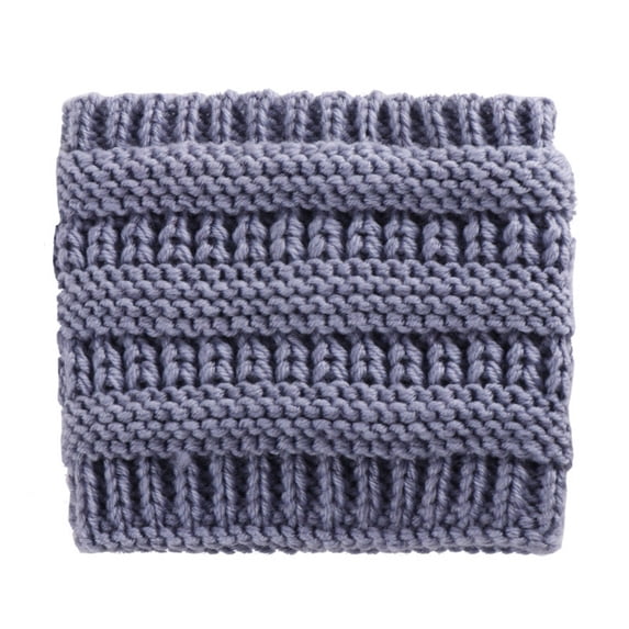 Kelon Women Winter Knitted Beanie with Ponytail Hole, Elastic Woolen Warm Cap, Soft Stretch Headwear for Cold Weather, One Size Heardband