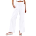 thumbnail image 1 of Kelon Women's Casual Pants, Women Wide Leg Palazzo Pants 2026 Summer Casual Loose Elastic High Waisted Flowy Lounge Beach Trousers Work Outfits, L, 1 of 4