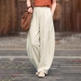 thumbnail image 1 of Kelon Women's Casual Pants, Women's Barrel Casual Pants High Waisted 2026 Elastic Drawstring Trousers Dressy Casual Trousers with Pockets, M, 1 of 7