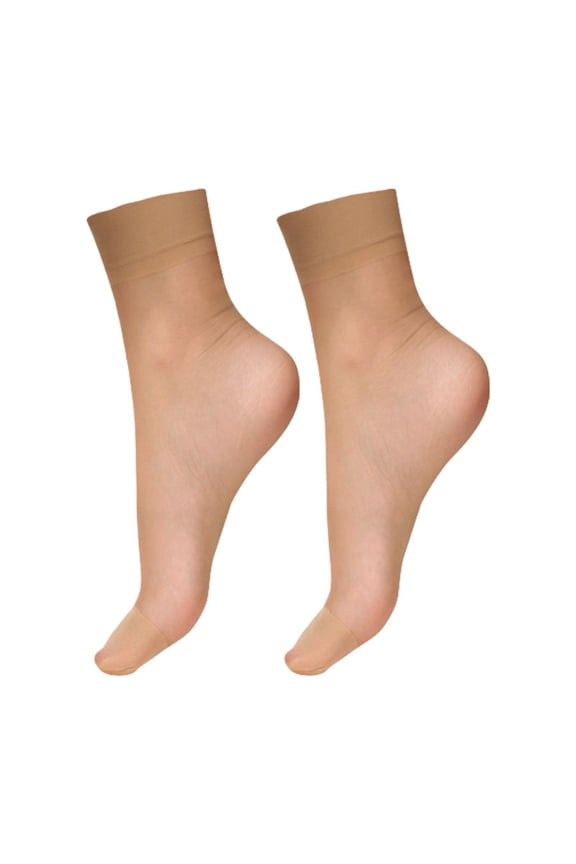 Women's Crystal Sheer Ankle Socks Ultra Thin Nylon Flesh Tone Run-Resistant Breathable