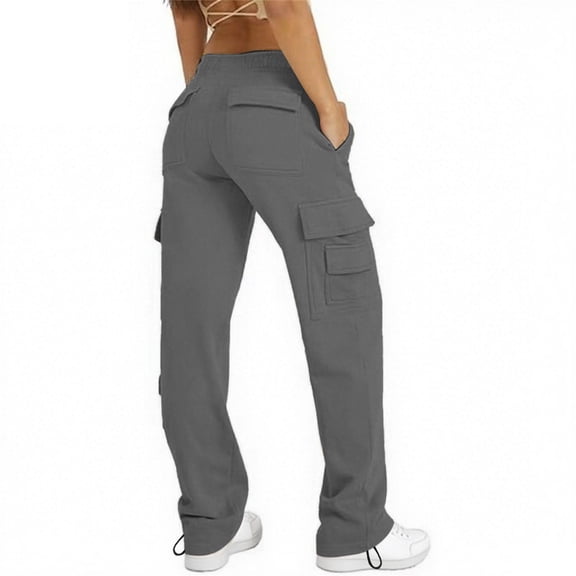 Kelon Women's Joggers Pants Pockets Drawstring Running Sweatpants for Women Lounge Workout Jogging Gray