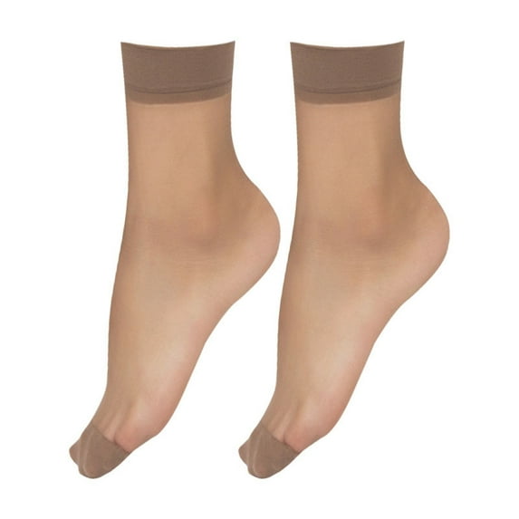 Kelon Women's Run-Resistant Sheer Socks Nylon Ultra Thin Flesh Colored Breathable Ankle Socks