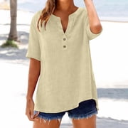 Womens Clothes Kelon Womens Short Sleeve Shirts V Neck Boho Tops Summer Going Out Basic Tee Cute Trendy Going Out Tops, 3XL