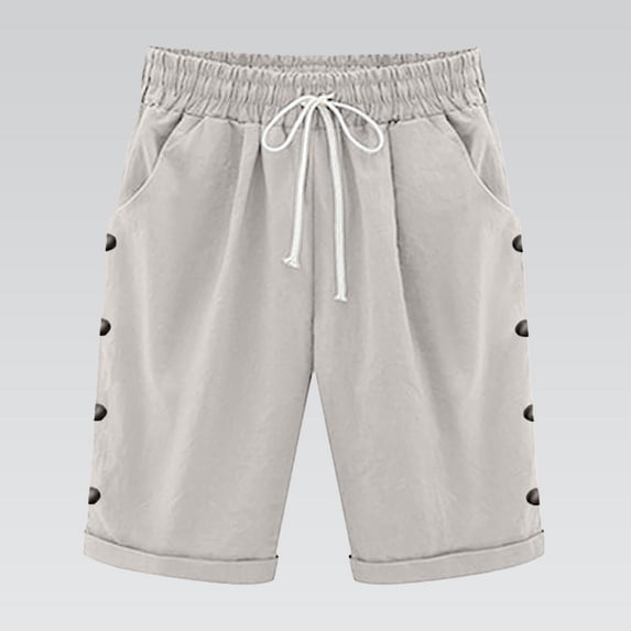 Kelon Women's Shorts, Women's Lounge & Casual Sweat Shorts Summer Dressy Casual Cotton Sweat Shorts Ladies Comfy Knee Length Sweat Pants, 2XL