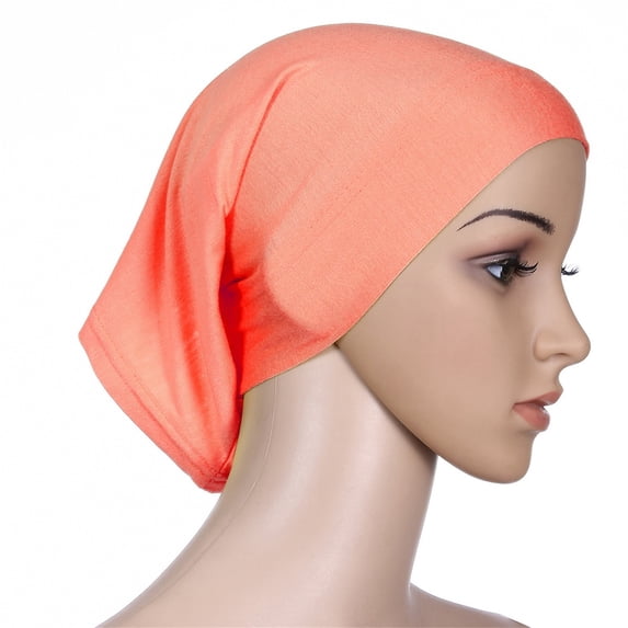 Kelon Women's Solid Cotton Underscarf, Soft Muslim Hijab Cap, Stretch Turban Head Wrap, Breathable Head Cover, Casual Daily & Chemo Headwear for Outdoor Daily Use, One Size Heardband