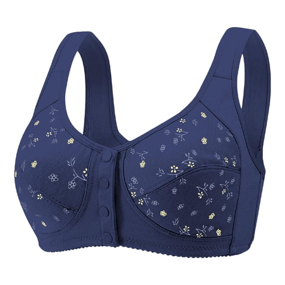 Kelon Women's Super Soft Wireless Lightly Lined Comfort Bra Fit Full-Coverage Bra Blue