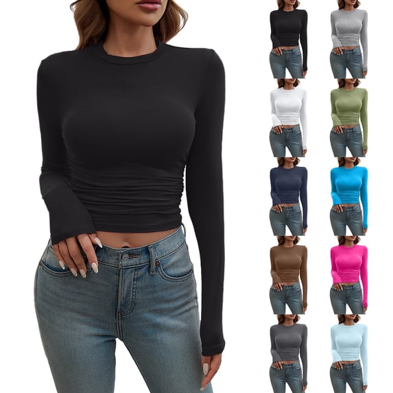 Summer Tops for Women Kelon Women's Tops Long Sleeve Cowl Neck Summer Tops Business Casual Outfits Dressy Blouses Shirts, XS