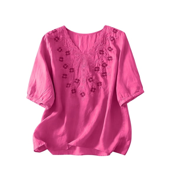 Womens Clothes Summer Kelon Women's Tops Short Sleeve Shirts V Neck Boho Tops 2026 Summer Casual Basic Workout Clothes Business Casual Office Top, 3XL