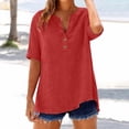 thumbnail image 1 of Womens Blouses and Tops Dressy Kelon Women's Tops Short Sleeve Shirts V Neck Boho Tops Fashion Tunics Trendy Flowy Clothing Vacation Clothes Cruise Outfits, S, 1 of 9