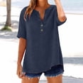 thumbnail image 1 of Womens Clothes Summer Kelon Women's Tops, Tees & Blouses Short Sleeve Shirts V Neck Boho Tops Summer Going Out Basic Tee, S, 1 of 9