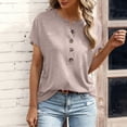 thumbnail image 1 of Kelon Womens Blouses Short Sleeve Shirts Crew Neck Business Casual Fashion Outfit Going Out Outfits Y2k Clothes, 2XL, 1 of 4