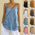 thumbnail image 1 of Office Wear for Women 2026 Kelon Womens Crop Tank Tops Cowl Neck Linen Cotton Business Casual Office Top Summer Spring Clothes, XL, 1 of 6