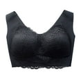 thumbnail image 1 of Kelon Womens Seamless Wireless Supportive Bra Push Up Comfort Soft No Underwire Full Coverage T-Shirt Bra Black, 1 of 4