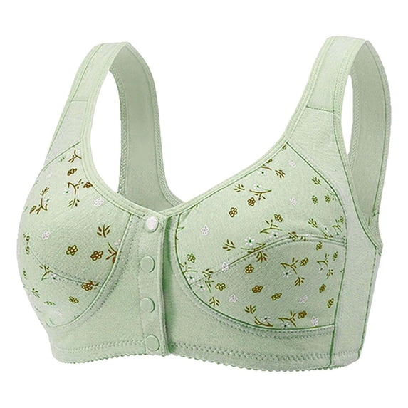 Kelon Womens Seamless Wireless Supportive Bra Push Up Comfort Soft No Underwire Full Coverage T-Shirt Bra Green