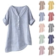 thumbnail image 1 of Womens Clothes Kelon Womens Summer Short Sleeve V Neck Boho Tops Summer Spring Clothes 2026 Summer Casual Basic Workout Clothes, 5XL, 1 of 7