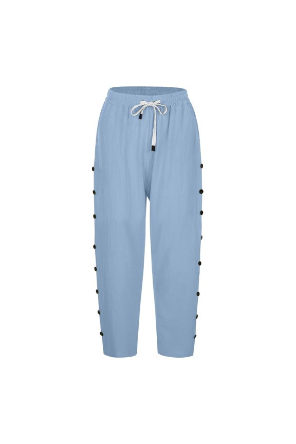 Womens Wide Leg Sweatpants High Waisted Baggy Pants Fashion Teen Girl Drawstring Athletic Jogger Blue