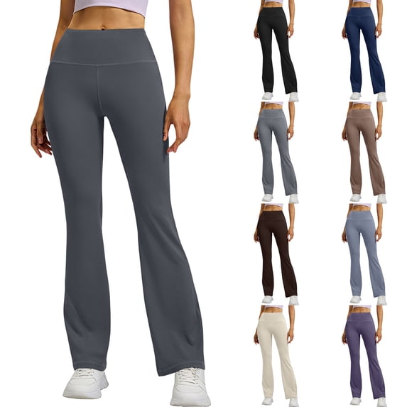 Kelon Yoga Pants Women Wide Leg High Waist Bootcut Workout Flare Leggings Tummy Control Work Dress Pants M