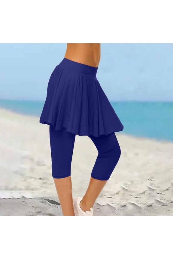 Yoga Pants, Womens Shorts Tennis Skirt High Waisted Athletic Skorts Capris Yoga Leggings with Skirts&Tennis Pickleball Summer Workout Clothing, 2XL