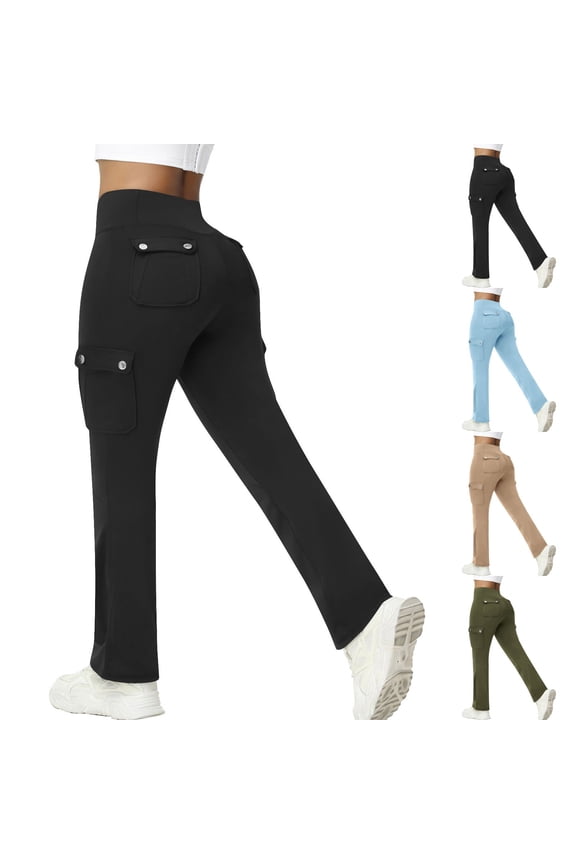 Yoga Pants, Workout Cargo Leggings with Pockets for Women Hidden Scrunch Butt Lifting Leggings Gym Yoga Pants, S