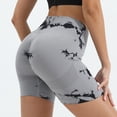 thumbnail image 1 of Kelon Yoga Shorts, Tie Dye Ribbed Workout Shorts for Women Seamless Gym Athletic Yoga High Waist Outerwear Shorts, L, 1 of 4